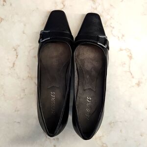 Aerosoles Black Faux Leather 2 inch Pumps, Vegan